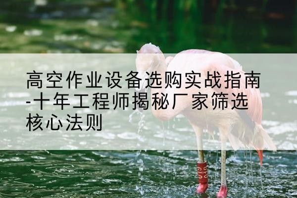 揭东剪叉式升降机厂家-高空作业设备选购实战指南-十年工程师揭秘厂家筛选核心法则