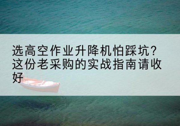 揭东高空作业升降机厂家推荐-选高空作业升降机怕踩坑？这份老采购的实战指南请收好